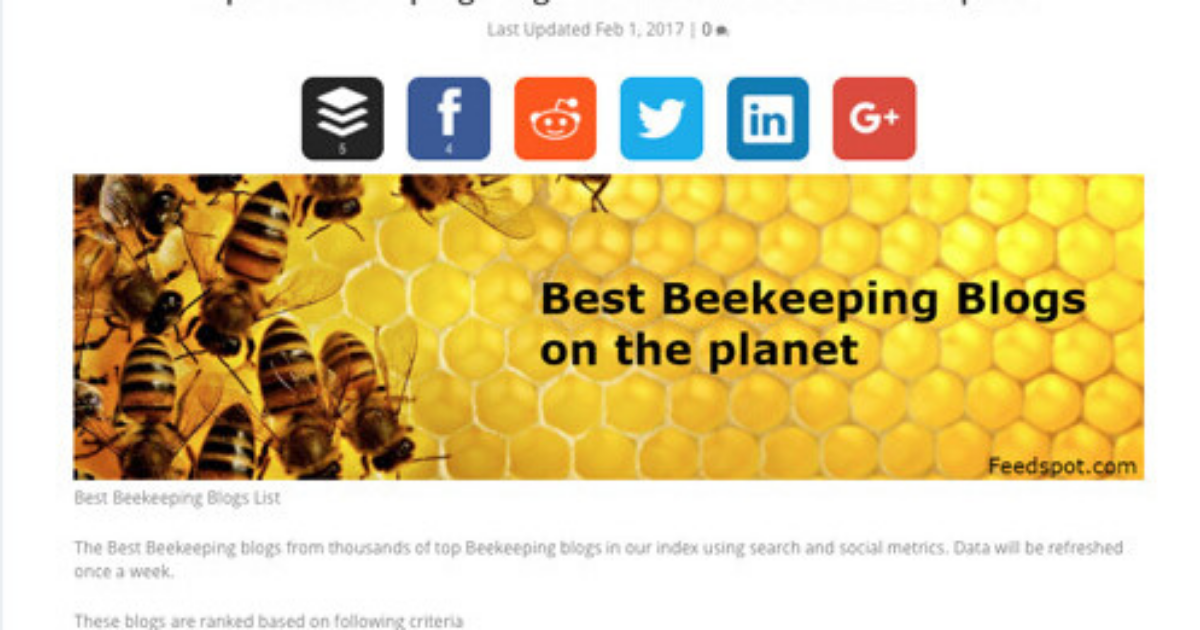 The Hive Awarded- Finest Beekeeping Blog in the world